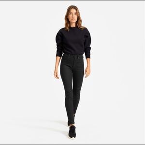 Everlane High Rise Slim Straight Jeans Black Size 30 Ankle NWOT